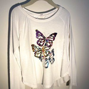 GapKids Butterfly Flip L/S Shirt - Size Small